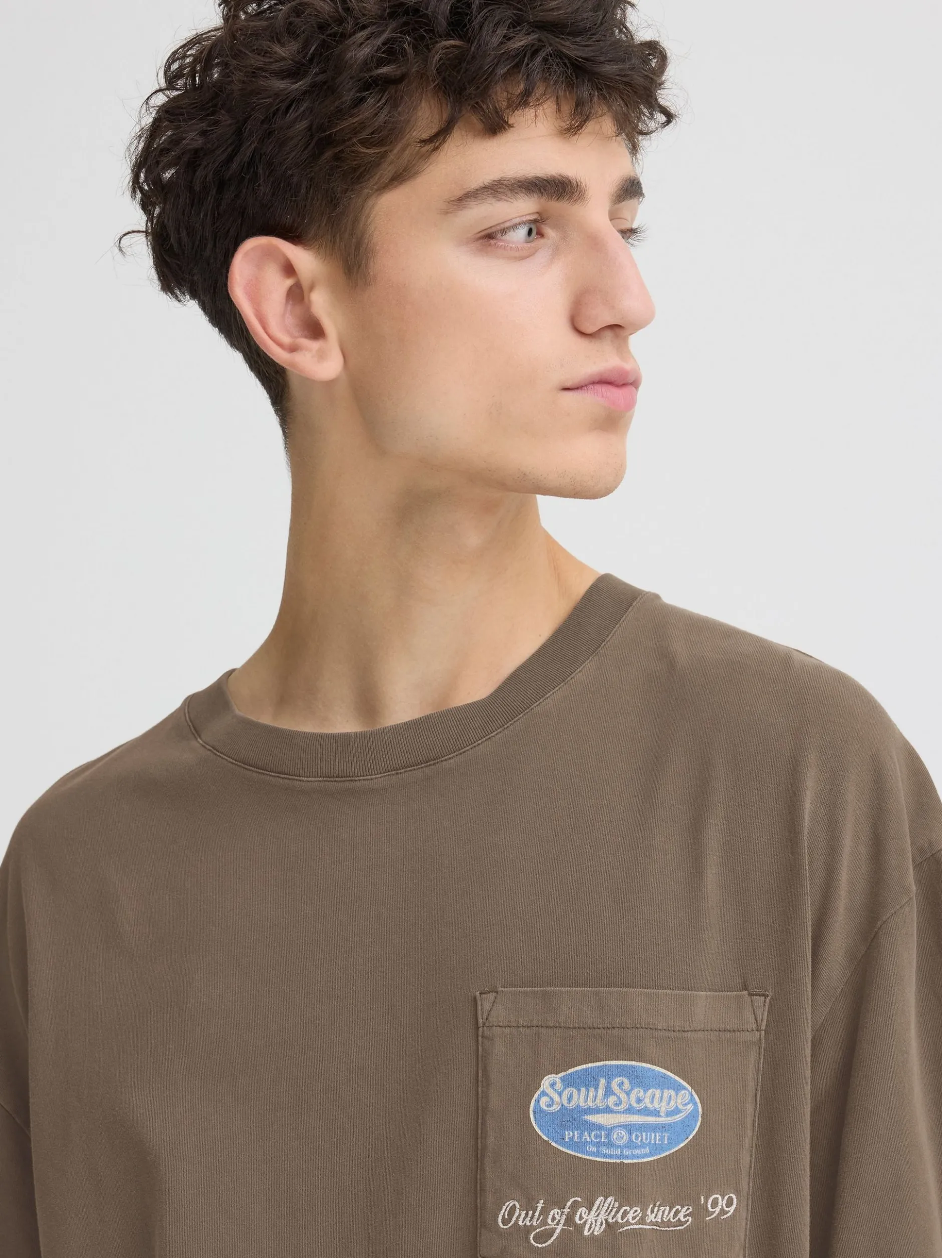 Solid Herren T-Shirt - SDTenny in braun