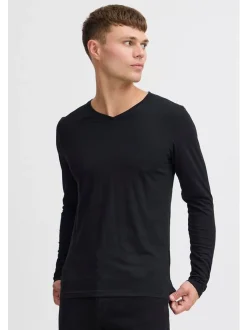 Solid Herren V-Shirt - SDBasil in schwarz
