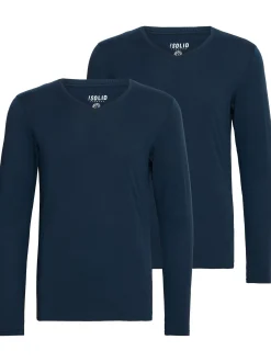 Solid Herren V-Shirt - SDBasil in blau