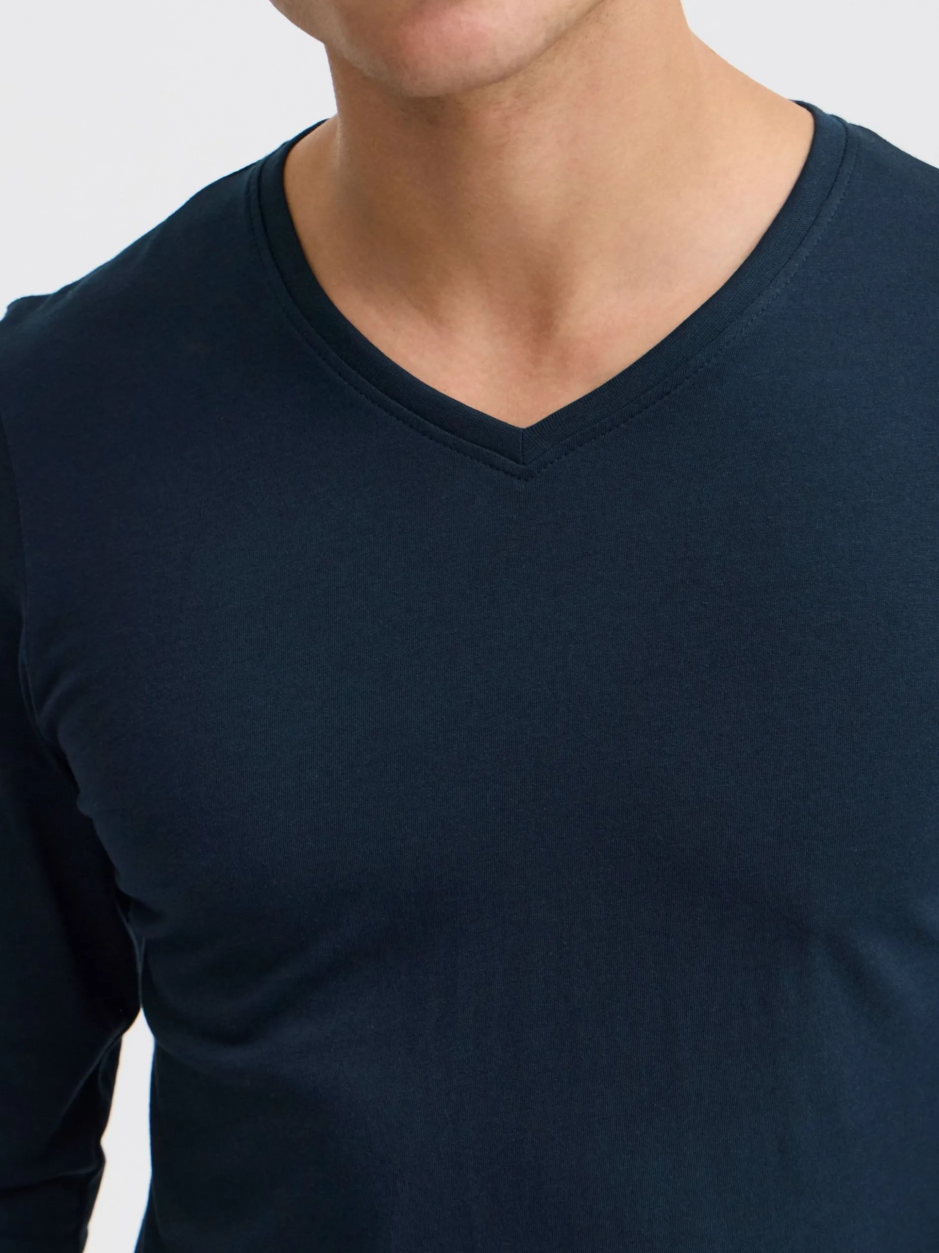 Solid Herren V-Shirt - SDBasil in blau