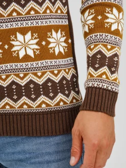 Solid Herren Weihnachtspullover - SDWinoldo in braun