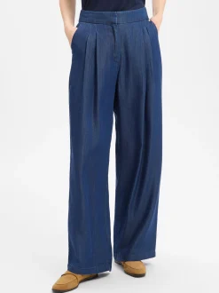 s.Oliver BLACK LABEL Damen Bundfaltenhose in denim