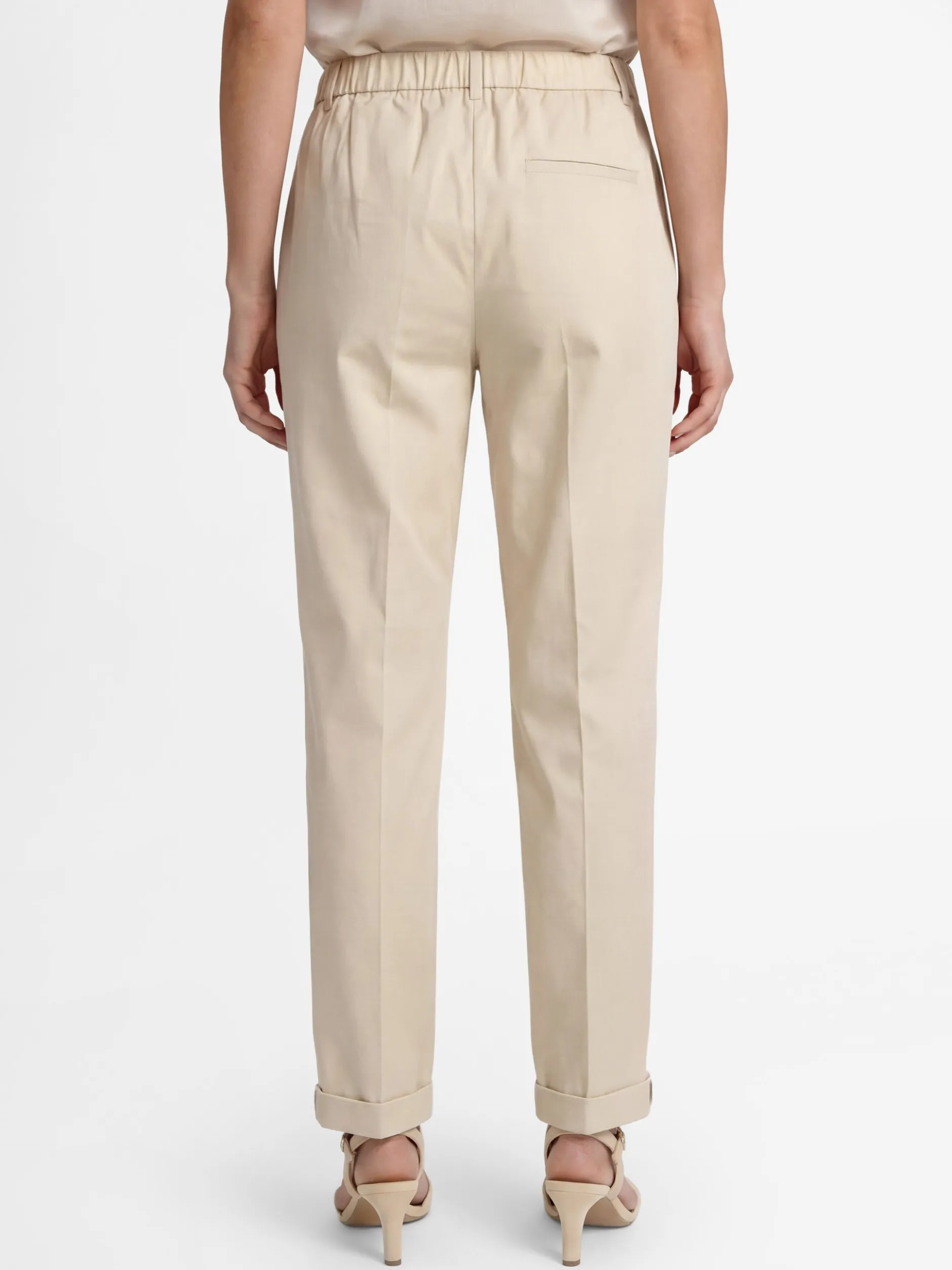 s.Oliver BLACK LABEL Damen Chino in beige - Länge: lang