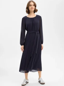 s.Oliver BLACK LABEL Damen Kleid in marine - Länge: midi