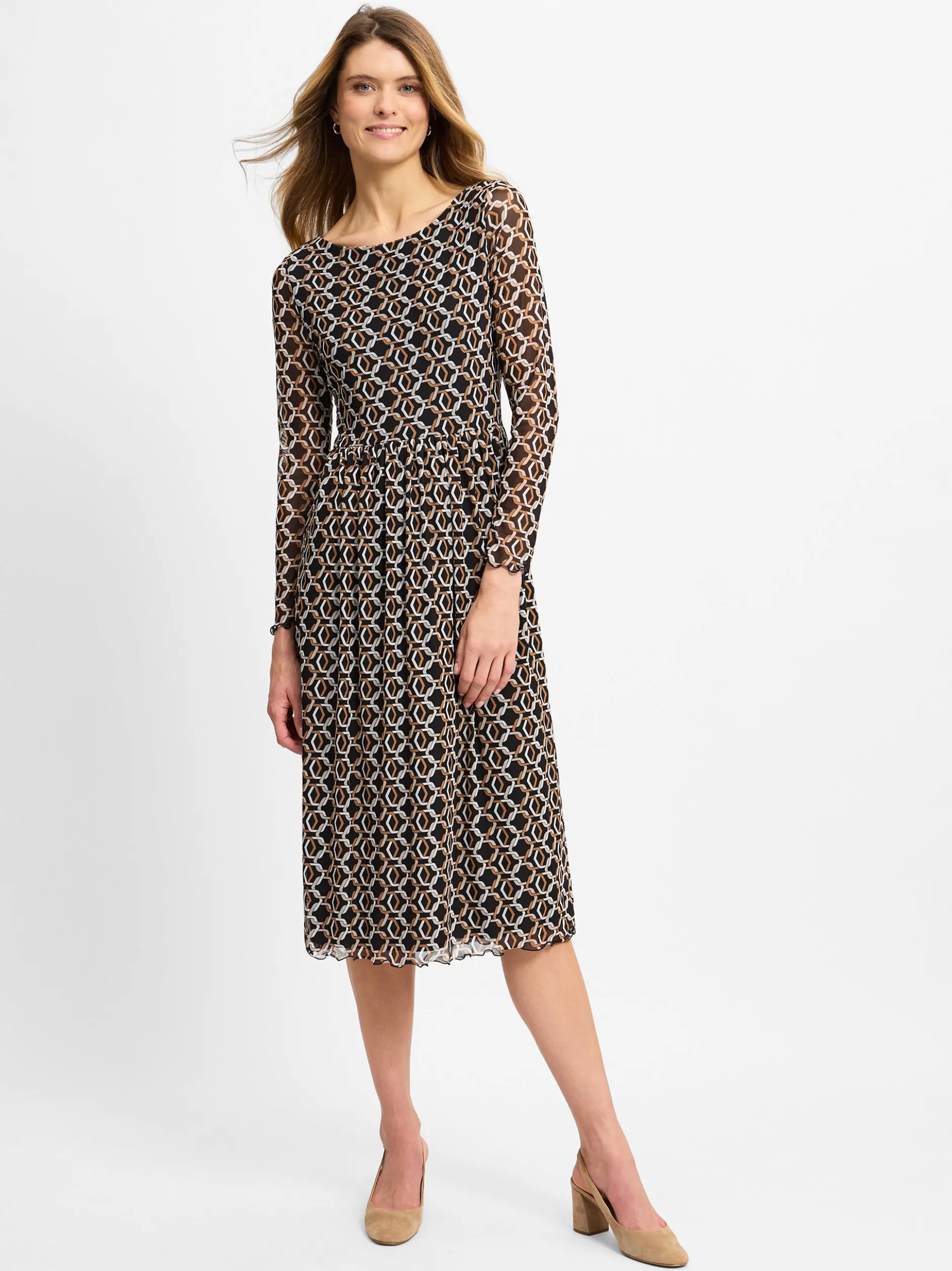 s.Oliver BLACK LABEL Damen Kleid in schwarz braun