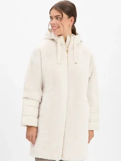 s.Oliver BLACK LABEL Damen Kunstfelljacke in ecru