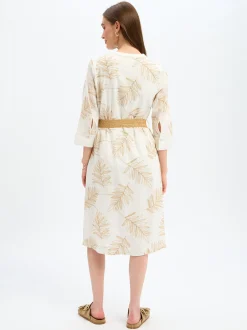s.Oliver BLACK LABEL Damen Midikleid in beige gold