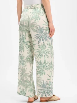 s.Oliver BLACK LABEL Damen Sommerhose in grün weiß