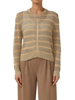 s.Oliver BLACK LABEL Damen Strickjacke in beige silber