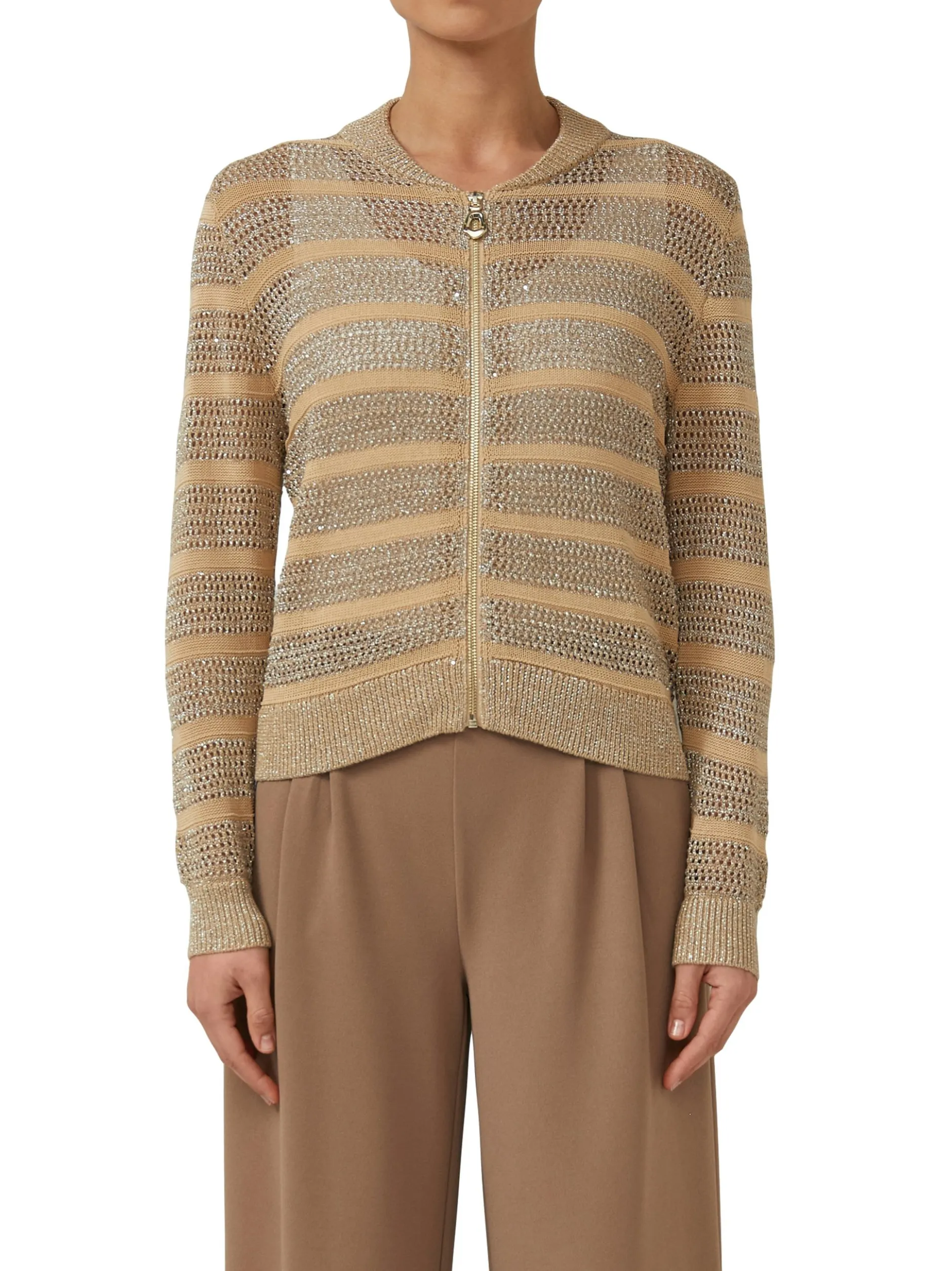 s.Oliver BLACK LABEL Damen Strickjacke in beige silber