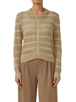 s.Oliver BLACK LABEL Damen Strickjacke in beige silber