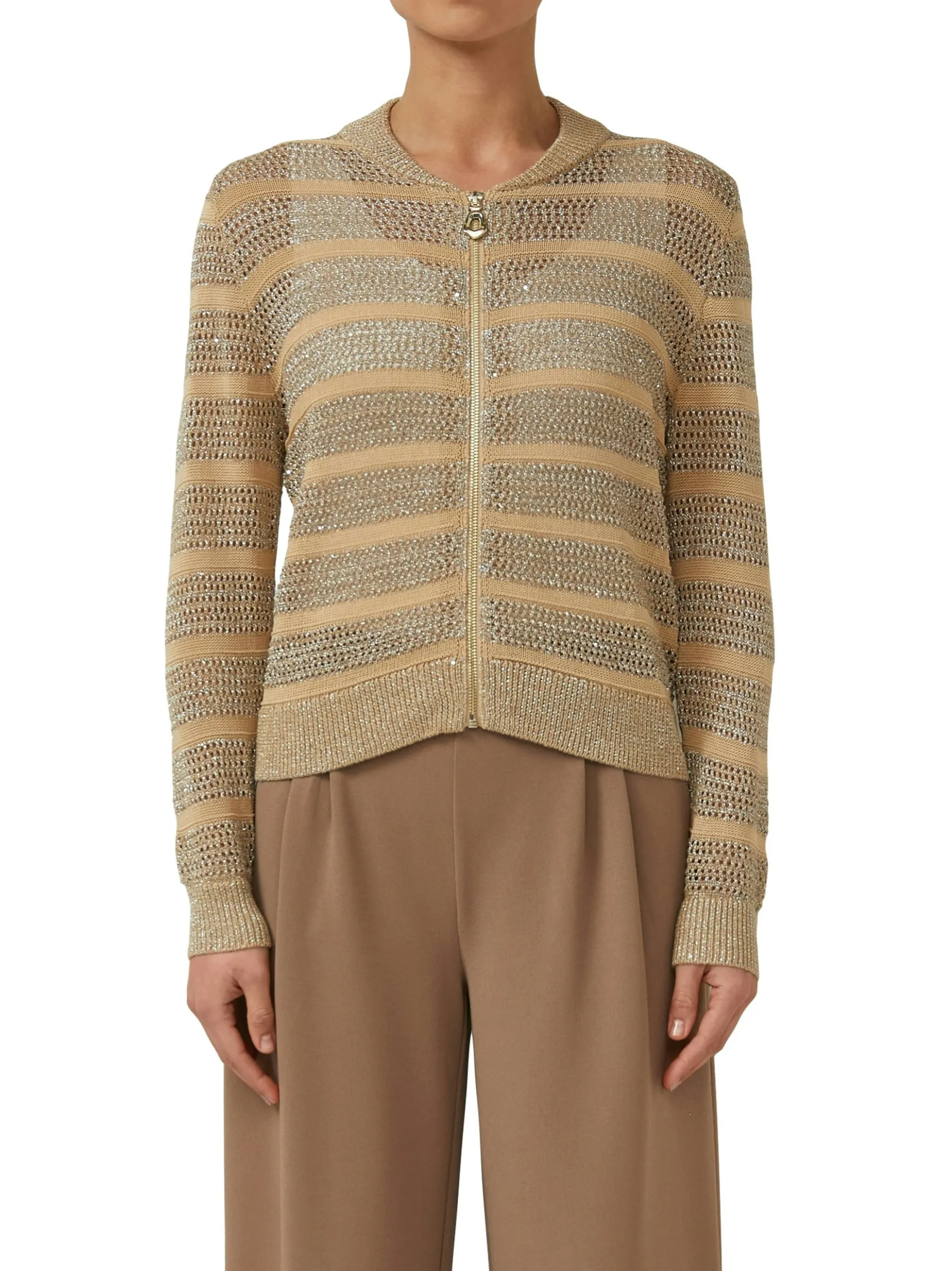 s.Oliver BLACK LABEL Damen Strickjacke in beige silber