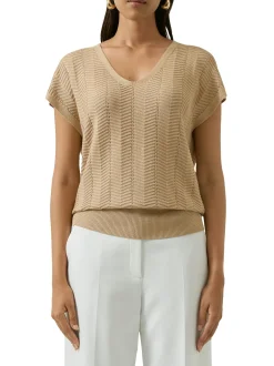 s.Oliver BLACK LABEL Damen Stricktop in beige gold