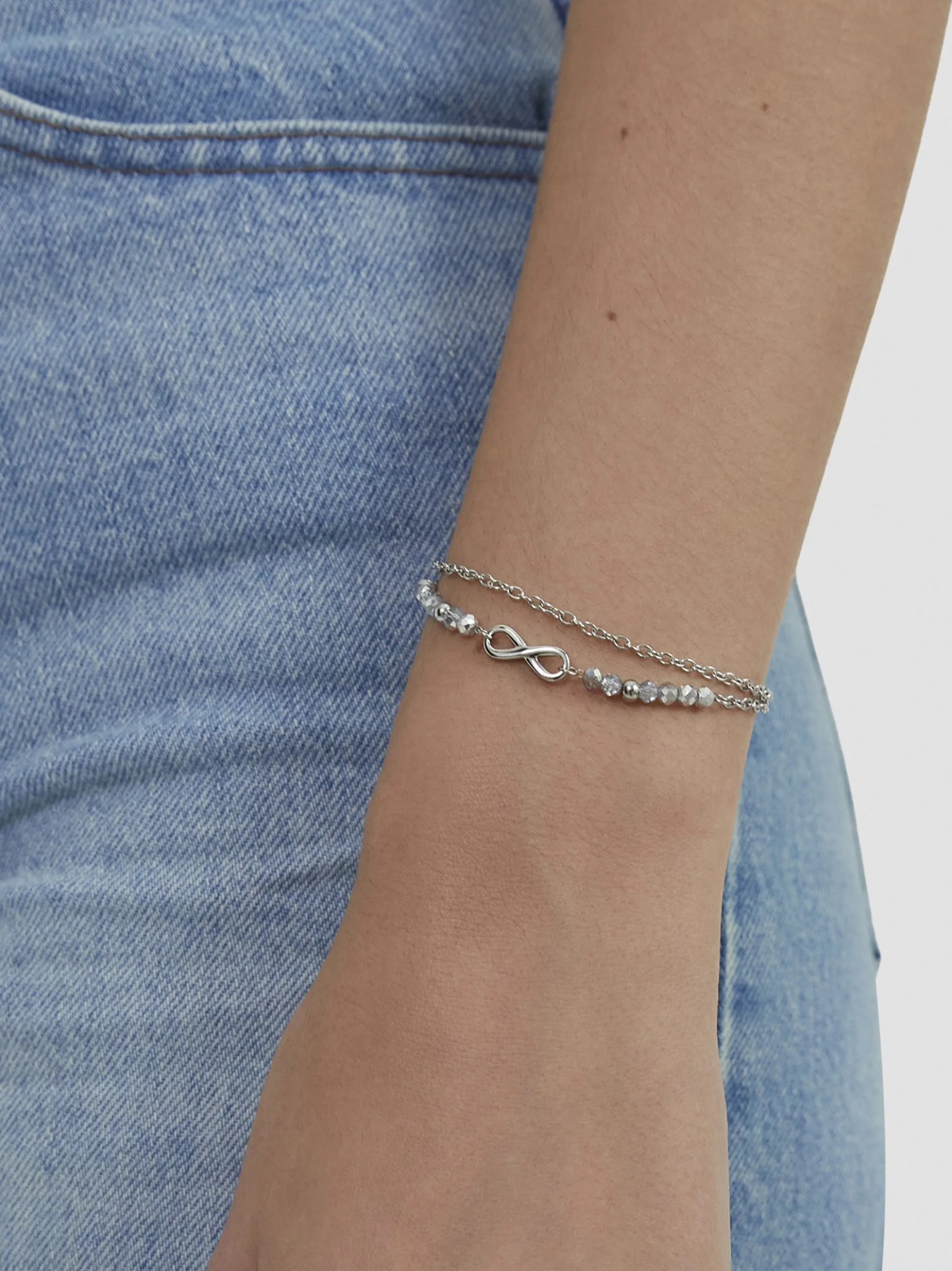 s.Oliver Damen Armband - Infinity Beads in silber