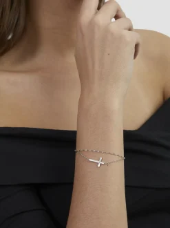 s.Oliver Damen Armband - Modern Cross in silber