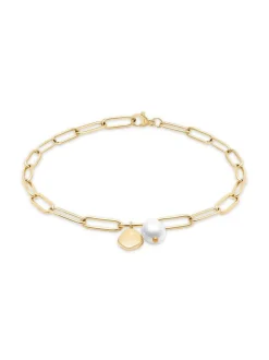 s.Oliver Damen Armband - Tag and Pearl in gold