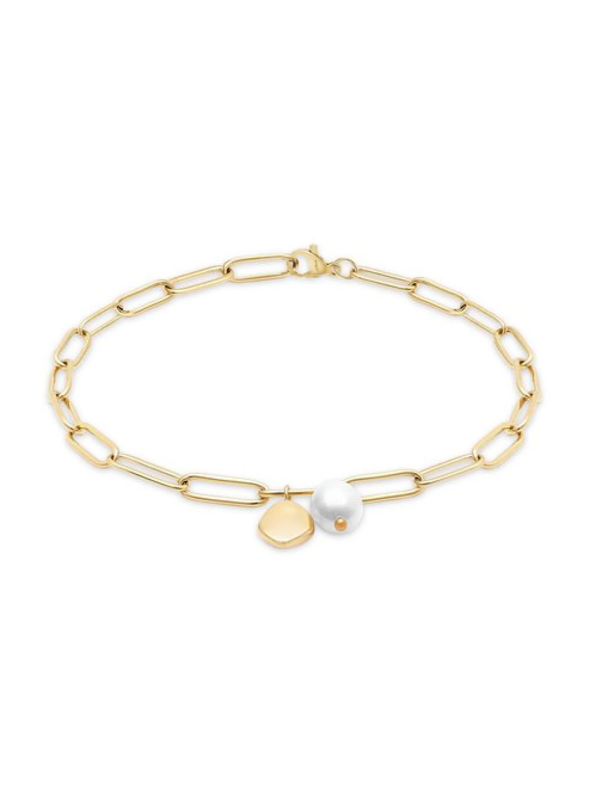 s.Oliver Damen Armband - Tag and Pearl in gold