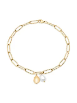 s.Oliver Damen Armband - Tag and Pearl in gold
