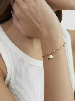 s.Oliver Damen Armband - Tag and Pearl in gold