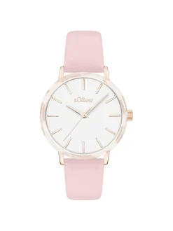 s.Oliver Damen Armbanduhr - Acetate Circle in rosa
