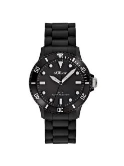 s.Oliver Damen Armbanduhr - Big Color in schwarz