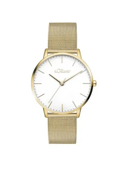 s.Oliver Damen Armbanduhr - Modern Basics in gold