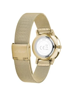 s.Oliver Damen Armbanduhr - Modern Basics in gold