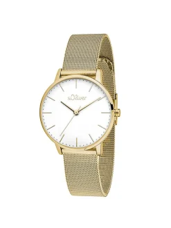 s.Oliver Damen Armbanduhr - Modern Basics in gold