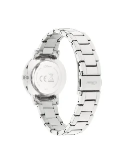 s.Oliver Damen Armbanduhr - Modern Basics in silber