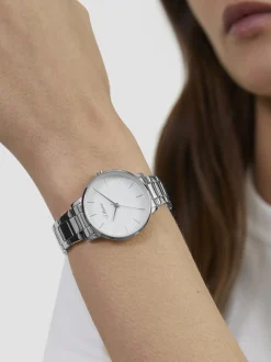 s.Oliver Damen Armbanduhr - Modern Basics in silber