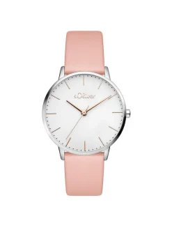 s.Oliver Damen Armbanduhr - Modern Basics in rosa