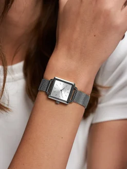 s.Oliver Damen Armbanduhr - Square Time in silber
