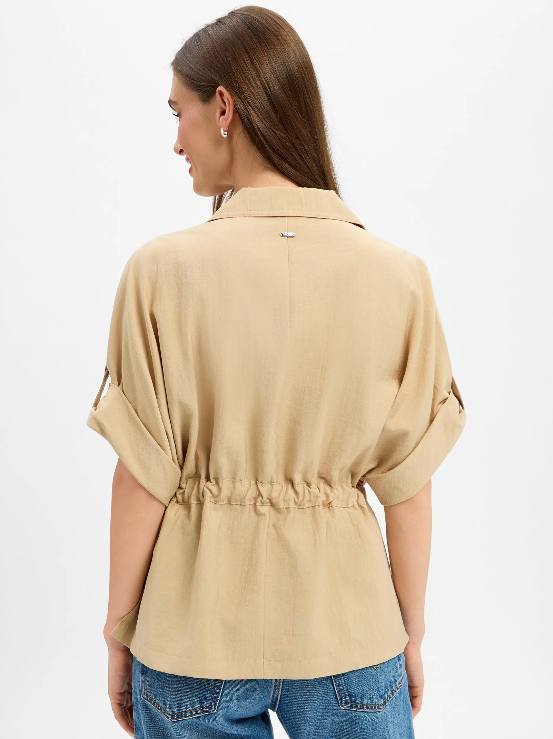 s.Oliver Damen Blazer-Jacke in melange - Ärmel: kurzarm