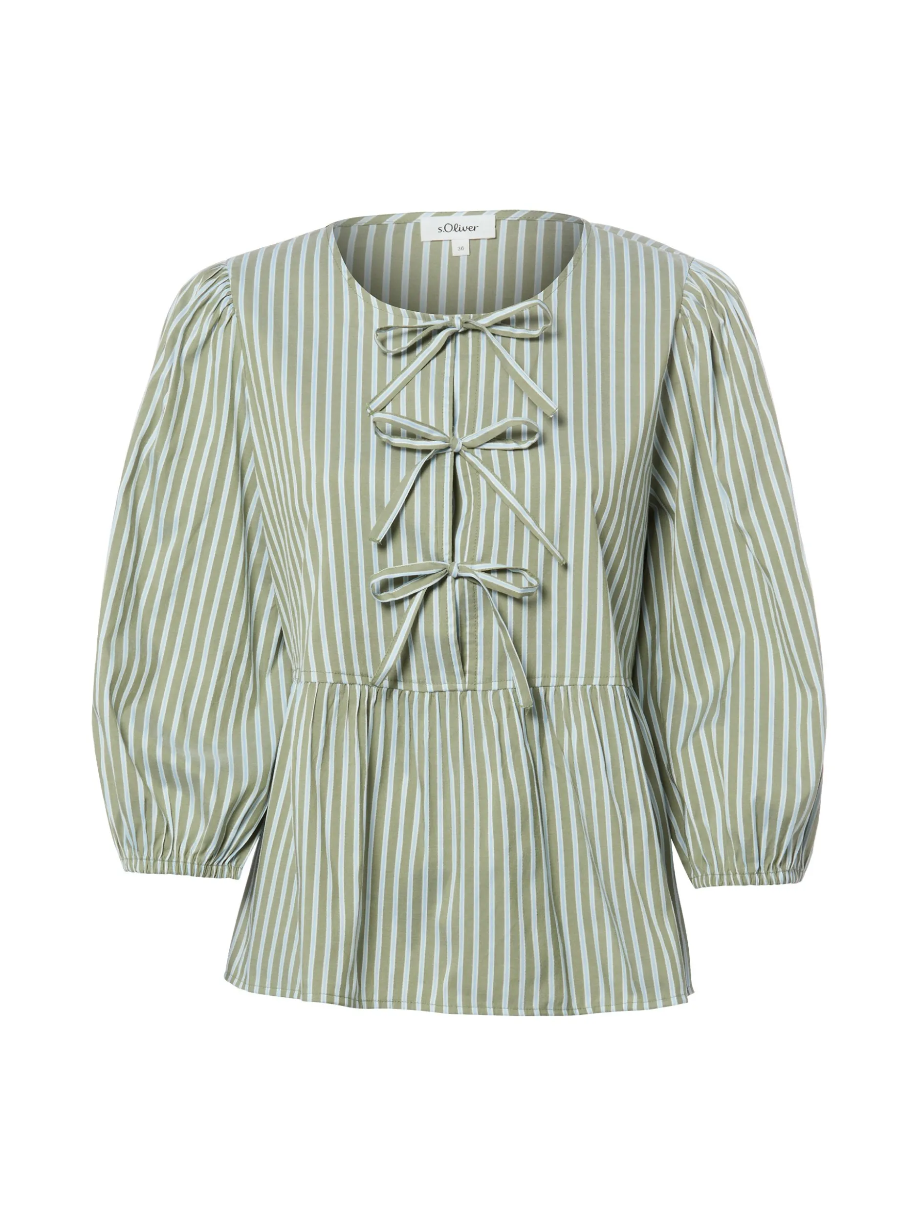 s.Oliver Damen Bluse in khaki hellblau - Ärmel: 3/4 Arm