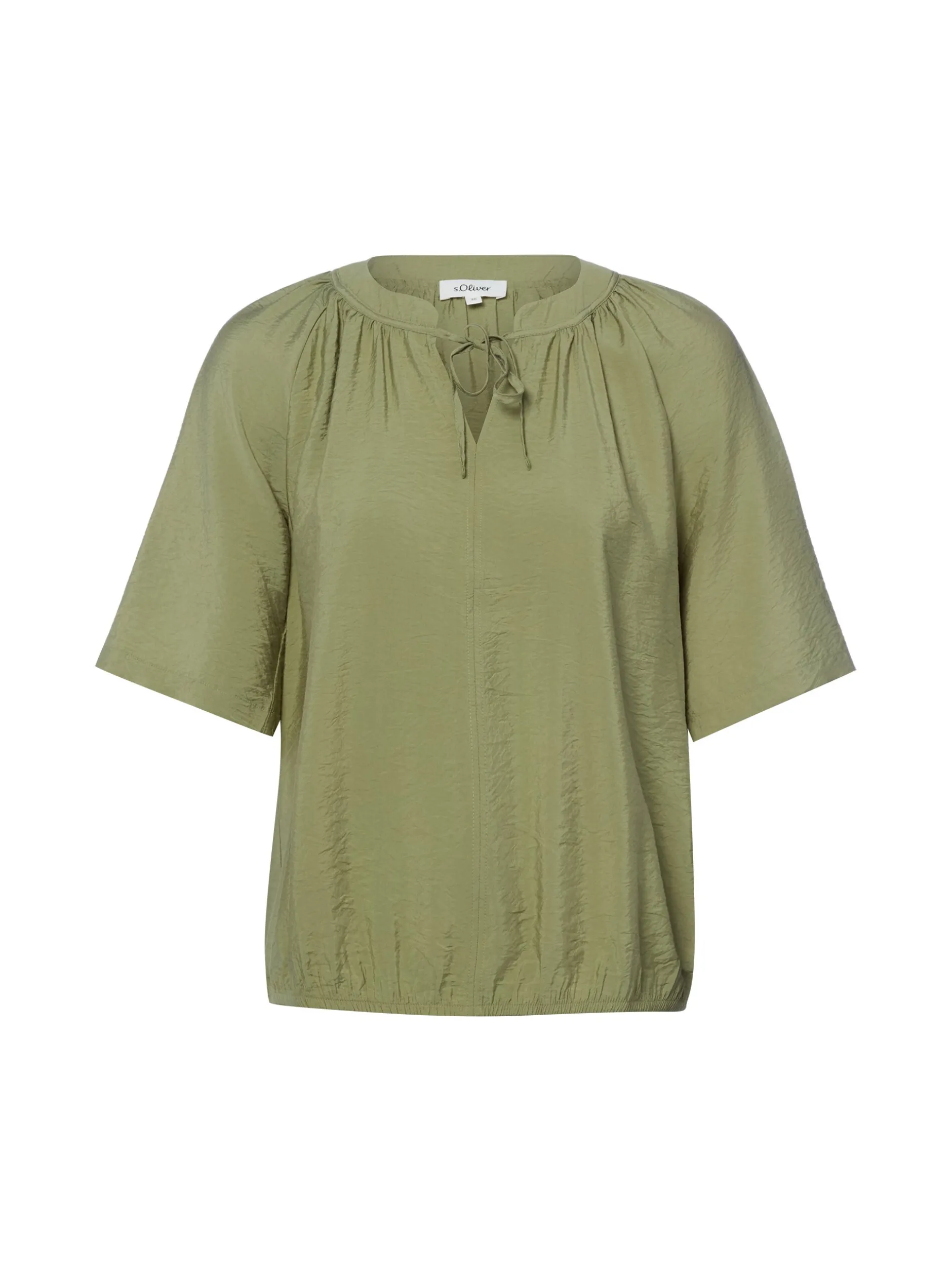 s.Oliver Damen Bluse in schilf - Ärmel: kurzarm