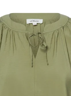 s.Oliver Damen Bluse in schilf - Ärmel: kurzarm