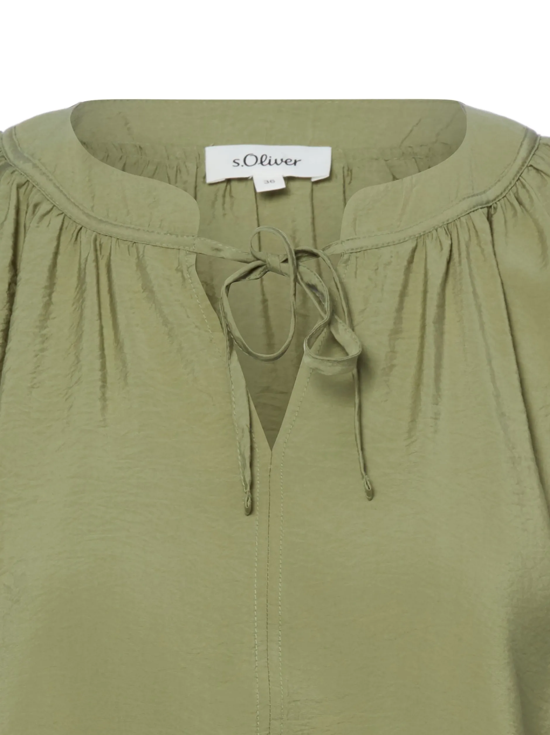 s.Oliver Damen Bluse in schilf - Ärmel: kurzarm