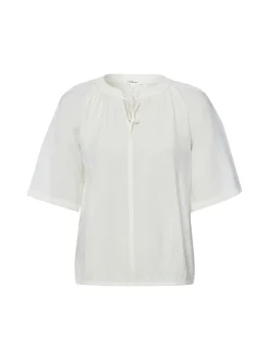 s.Oliver Damen Bluse in weiß - Ausschnitt: V-Ausschnitt