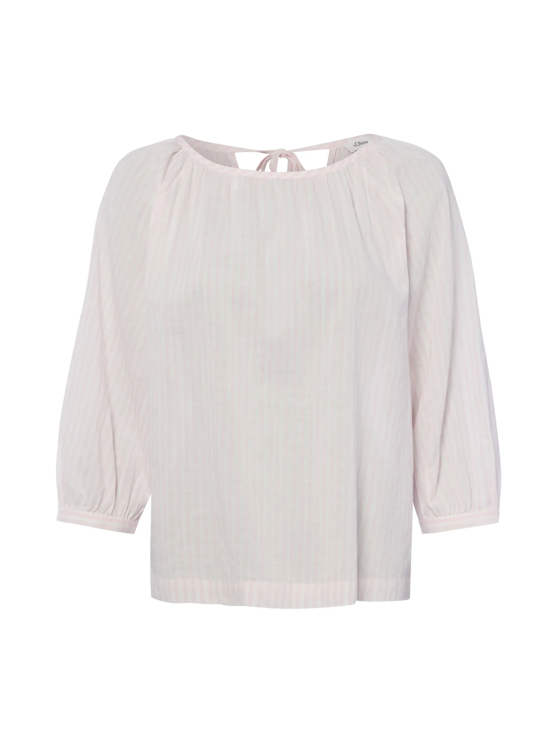 s.Oliver Damen Blusenshirt in rosa weiß - Ärmel: 3/4 Arm