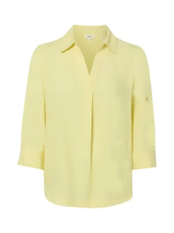 s.Oliver Damen Blusenshirt mit Leinen in zitrone