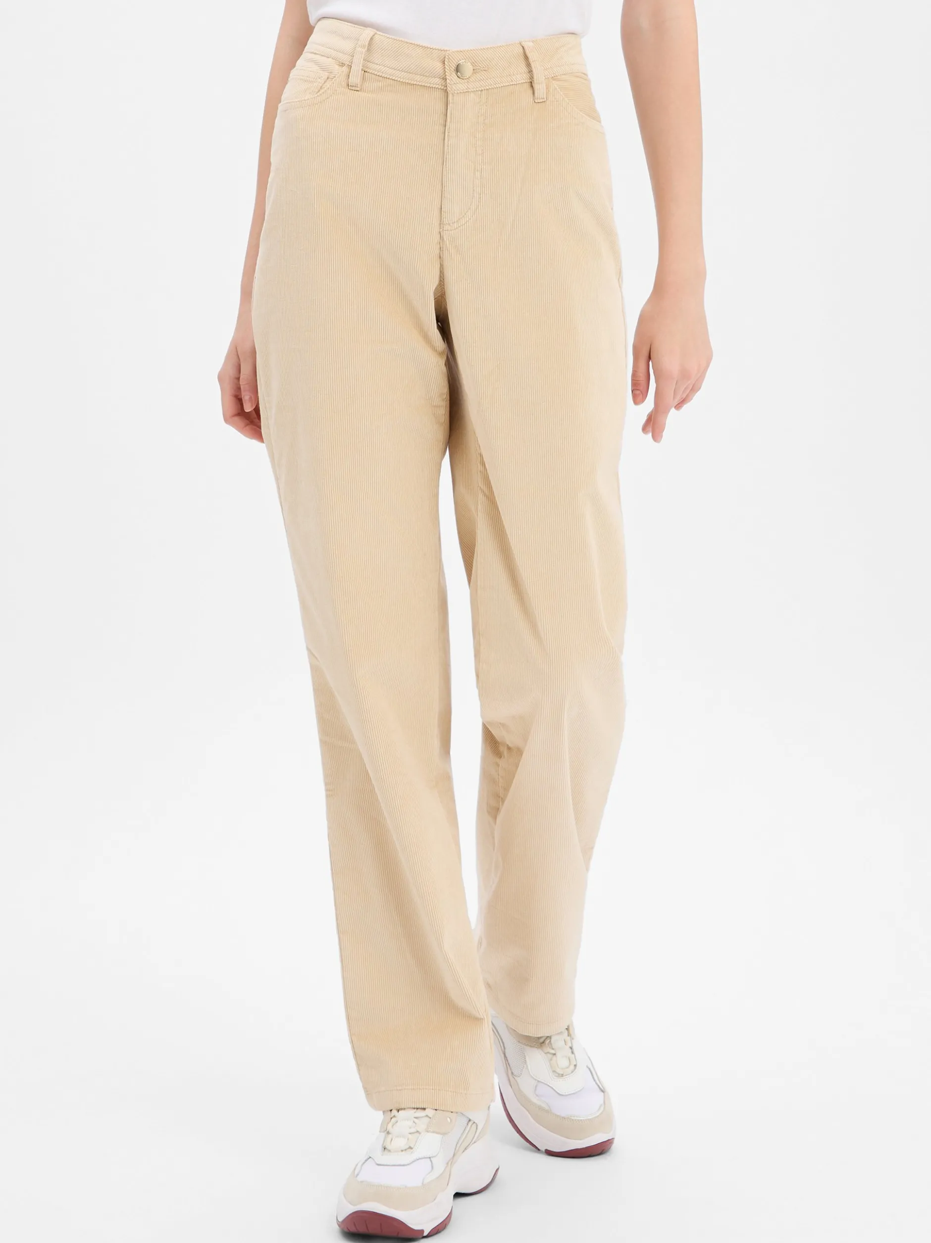 s.Oliver Damen Cordhose in beige - Länge: lang