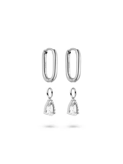 s.Oliver Damen Creolen - Elegant Stones in silber