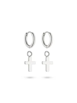 s.Oliver Damen Creolen - Modern Cross in silber