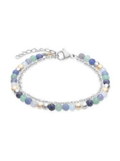 s.Oliver Damen Fußkette - Colorful Beads in silber