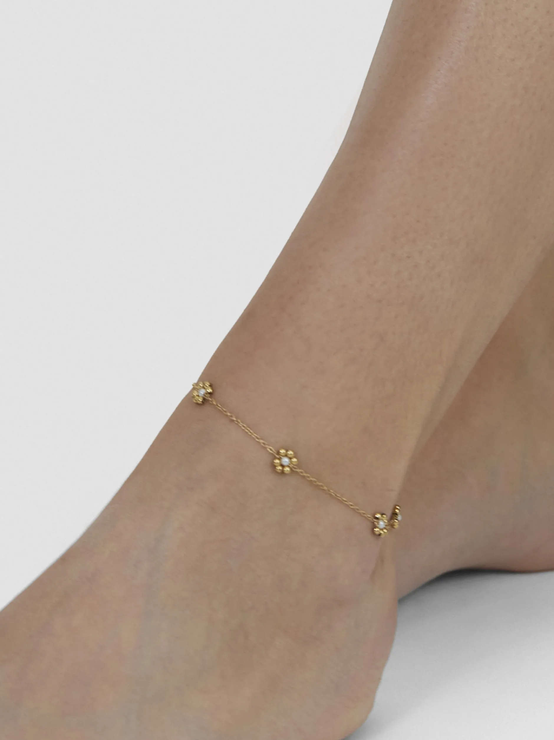 s.Oliver Damen Fußkette - Flower in gold