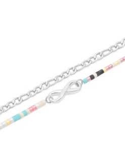 s.Oliver Damen Fußkette - mit Infinity und Schmuckperlen in silber
