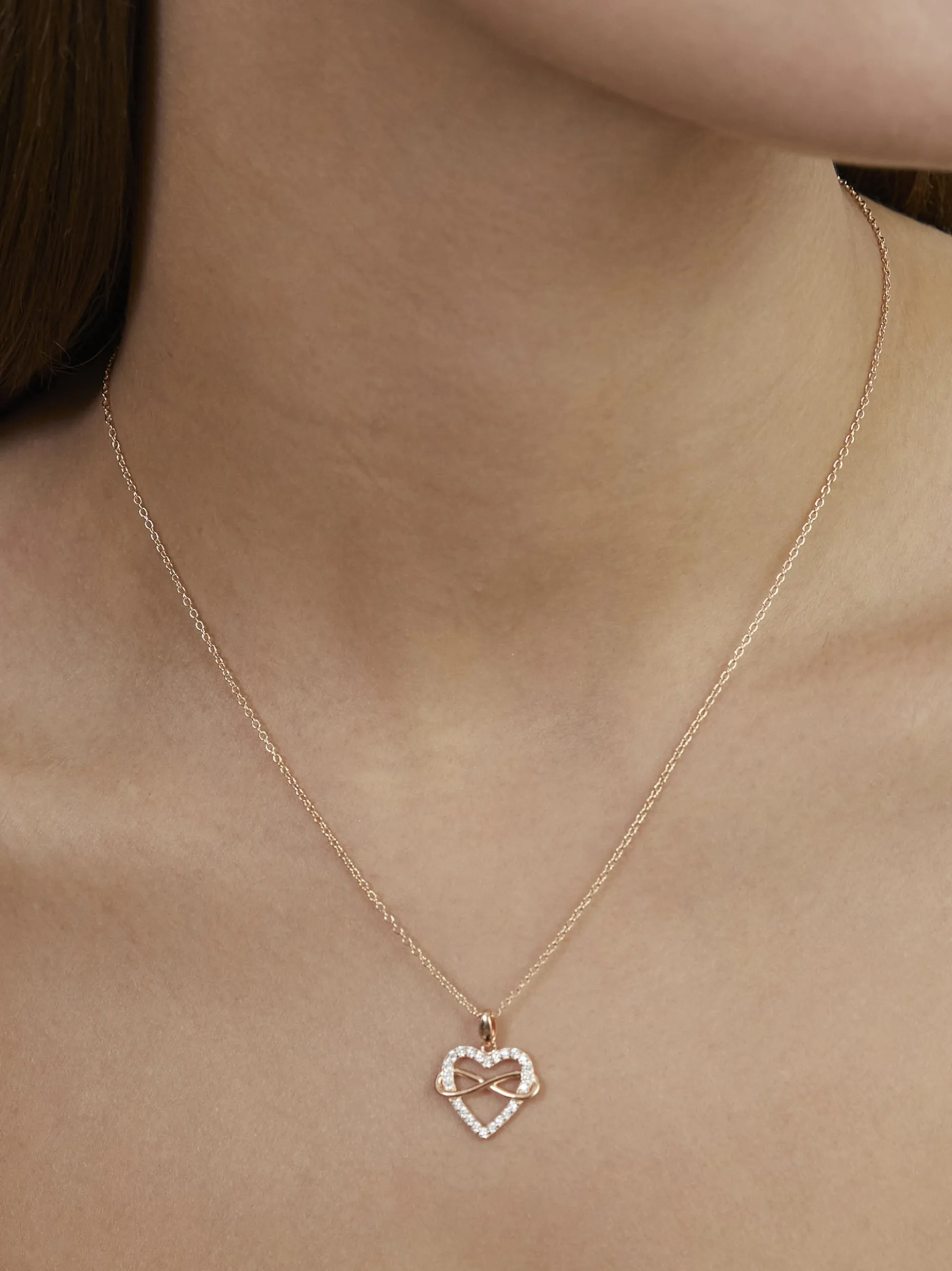 s.Oliver Damen Halskette - Infinity Heart in roségold
