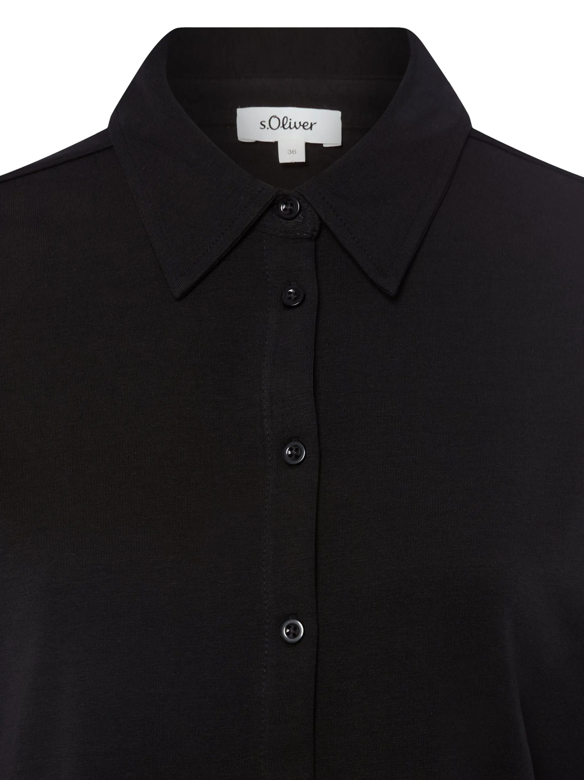 s.Oliver Damen Hemdbluse in schwarz - Ärmel: langarm
