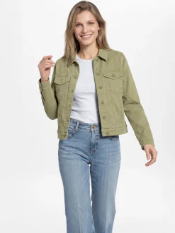 s.Oliver Damen Jeansjacke in khaki - Ärmel: langarm