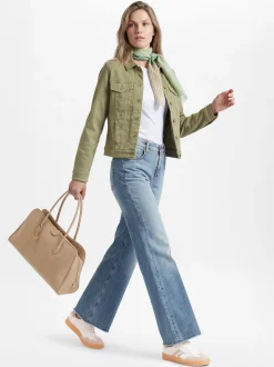 s.Oliver Damen Jeansjacke in khaki - Ärmel: langarm